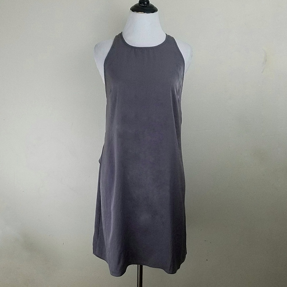 Le Kate Silk Grey Sleeveless Dress